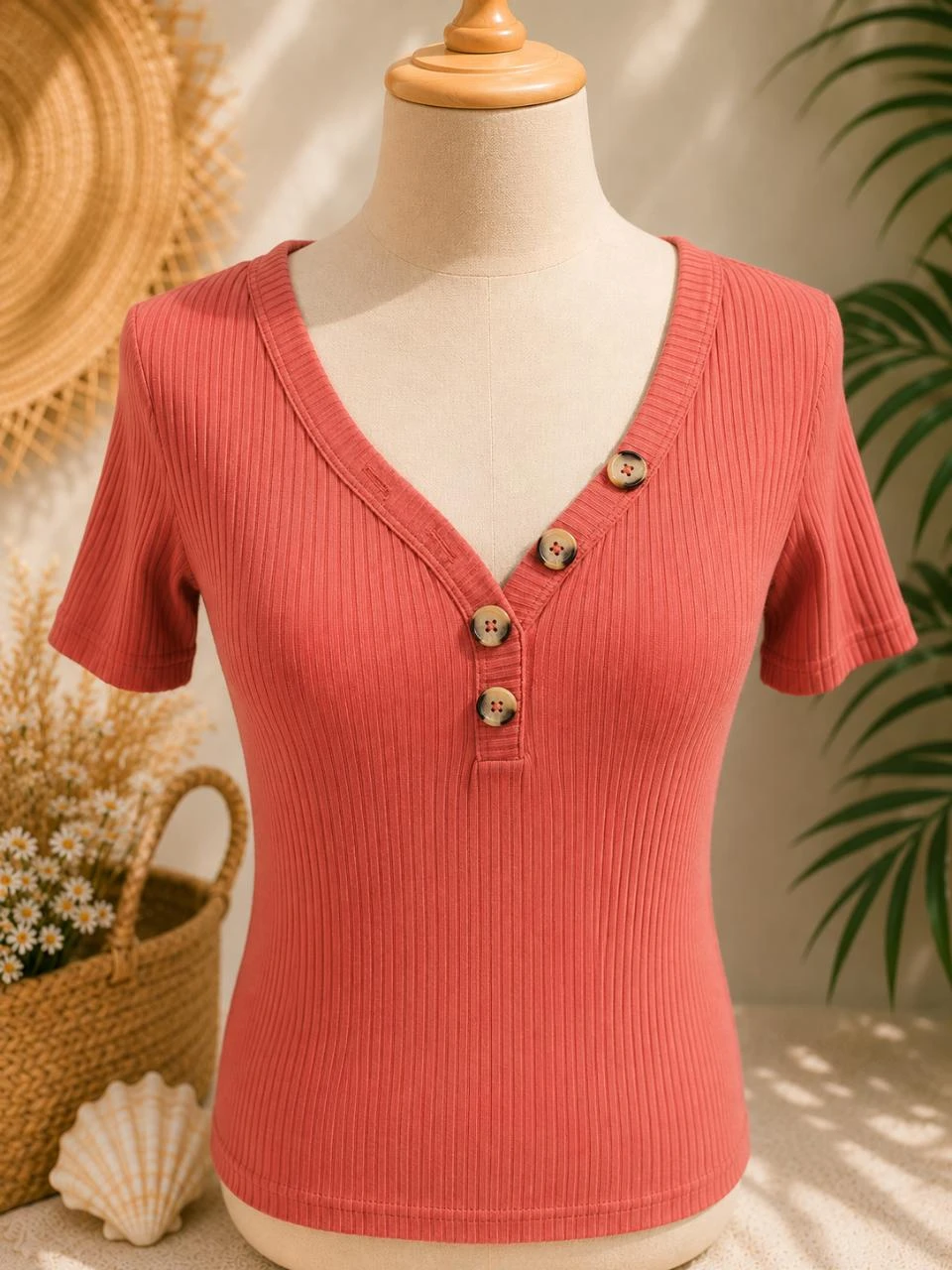 Camiseta la halle color ladrillo talla M – photo 4